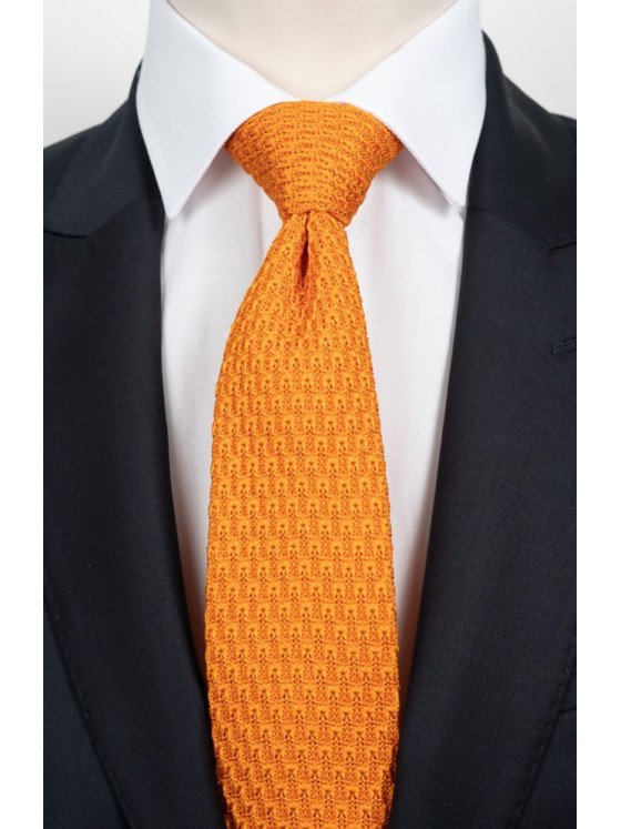 Orange knit tie